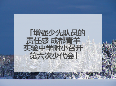 增强少先队员的责任感 成都青羊实验中学附小召开第六次少代会