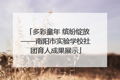 多彩童年 缤纷绽放——南阳市实验学校社团育人成果展示