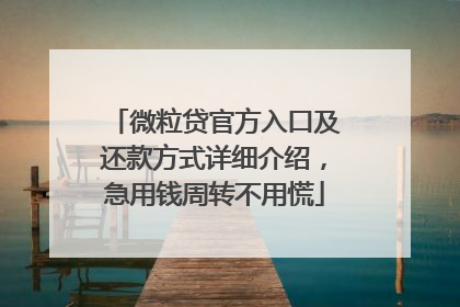 微粒贷官方入口及还款方式详细介绍，急用钱周转不用慌