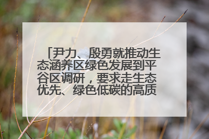 尹力、殷勇就推动生态涵养区绿色发展到平谷区调研，要求走生态优先、绿色低碳的高质量发展之路