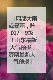 局部大雨或暴雨，阵风7～9级！山东最新天气预报，济南最新天气预报