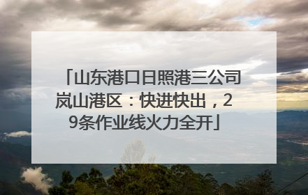 山东港口日照港三公司岚山港区：快进快出，29条作业线火力全开