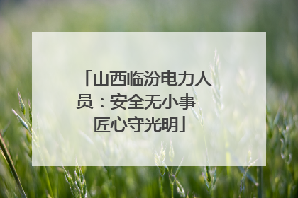 山西临汾电力人员：安全无小事 匠心守光明