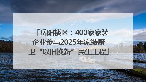 岳阳楼区：400家家装企业参与2025年家装厨卫“以旧换新”民生工程