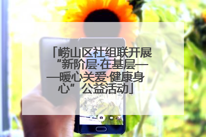 崂山区社组联开展“新阶层·在基层——暖心关爱·健康身心”公益活动