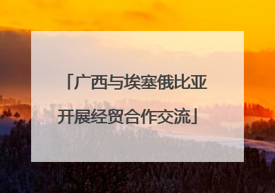 广西与埃塞俄比亚开展经贸合作交流