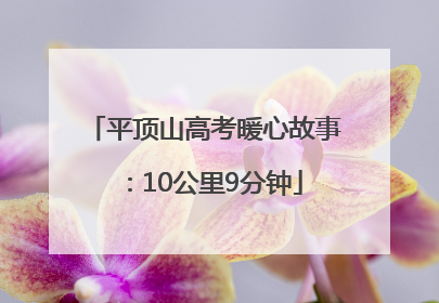 平顶山高考暖心故事：10公里9分钟