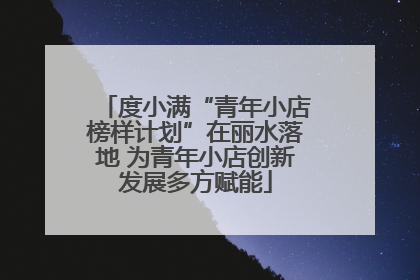度小满“青年小店榜样计划”在丽水落地 为青年小店创新发展多方赋能
