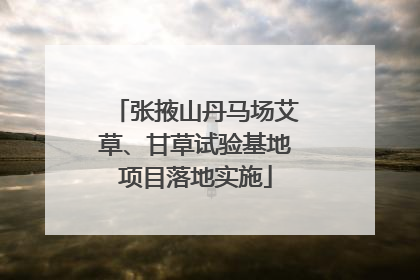 张掖山丹马场艾草、甘草试验基地项目落地实施