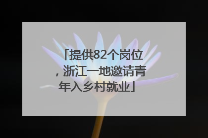 提供82个岗位，浙江一地邀请青年入乡村就业