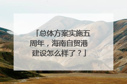 总体方案实施五周年，海南自贸港建设怎么样了？