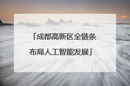 成都高新区全链条布局人工智能发展