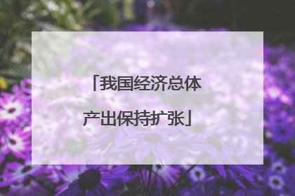 我国经济总体产出保持扩张