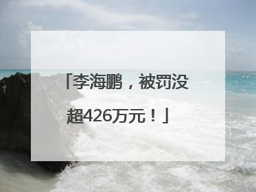 李海鹏，被罚没超426万元！