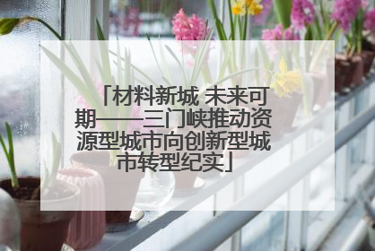 材料新城 未来可期——三门峡推动资源型城市向创新型城市转型纪实