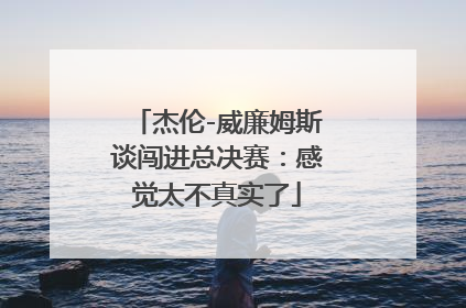 杰伦-威廉姆斯谈闯进总决赛：感觉太不真实了
