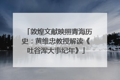 敦煌文献映照青海历史：黄维忠教授解读《吐谷浑大事纪年》