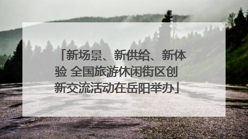 新场景、新供给、新体验 全国旅游休闲街区创新交流活动在岳阳举办
