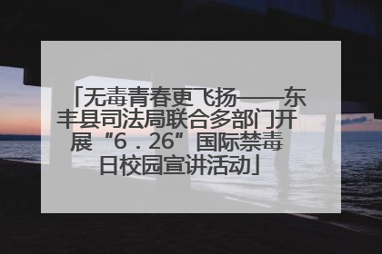 无毒青春更飞扬——东丰县司法局联合多部门开展“6．26”国际禁毒日校园宣讲活动