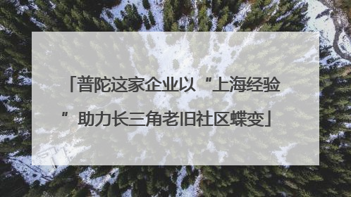 普陀这家企业以“上海经验”助力长三角老旧社区蝶变