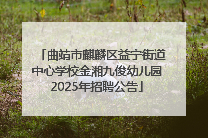 曲靖市麒麟区益宁街道中心学校金湘九俊幼儿园2025年招聘公告