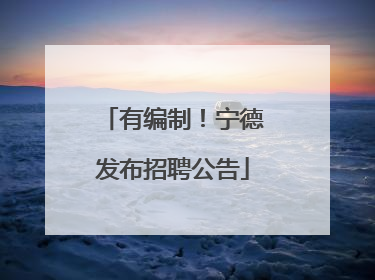有编制！宁德发布招聘公告