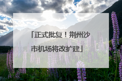 正式批复！荆州沙市机场将改扩建