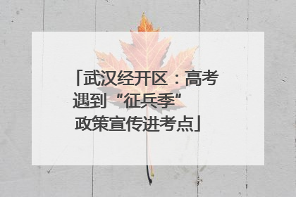 武汉经开区：高考遇到“征兵季”  政策宣传进考点