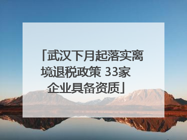 武汉下月起落实离境退税政策 33家企业具备资质