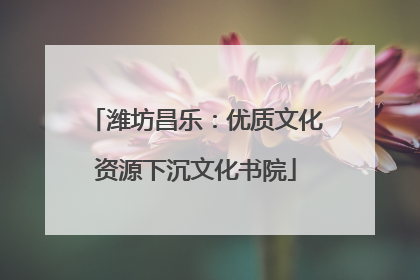 潍坊昌乐：优质文化资源下沉文化书院