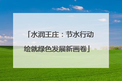 水润王庄：节水行动绘就绿色发展新画卷