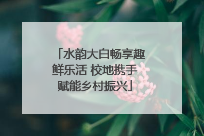 水韵大白畅享趣鲜乐活 校地携手赋能乡村振兴