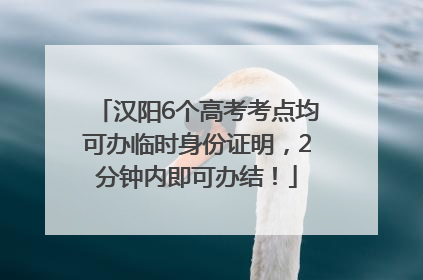 汉阳6个高考考点均可办临时身份证明，2分钟内即可办结！
