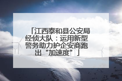 江西泰和县公安局经侦大队：运用新型警务助力护企安商跑出“加速度”