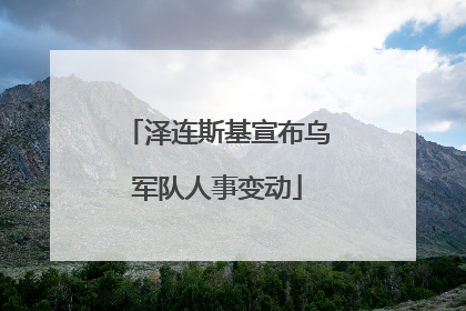 泽连斯基宣布乌军队人事变动