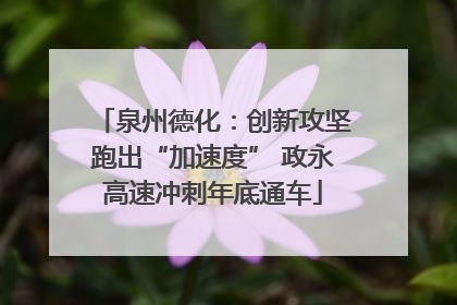 泉州德化：创新攻坚跑出“加速度” 政永高速冲刺年底通车