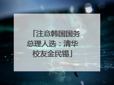 注意韩国国务总理人选：清华校友金民锡