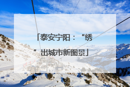 泰安宁阳：“绣”出城市新图景