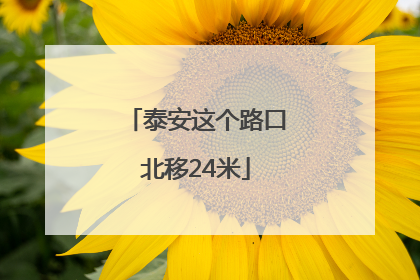 泰安这个路口北移24米