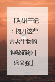 海错三记：揭开这些古老生物的神秘面纱｜盛文强