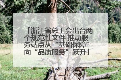 浙江省总工会出台两个规范性文件 推动服务站点从“基础保障”向“品质服务”跃升