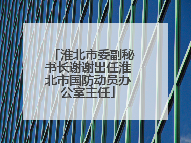 淮北市委副秘书长谢谢出任淮北市国防动员办公室主任