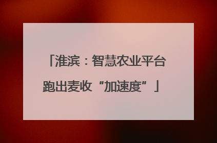 淮滨：智慧农业平台跑出麦收“加速度”