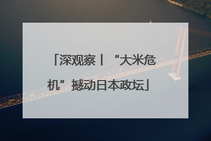 深观察丨“大米危机”撼动日本政坛