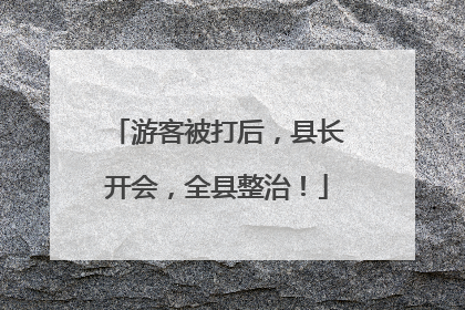 游客被打后，县长开会，全县整治！