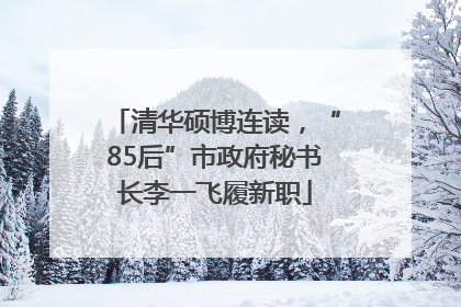 清华硕博连读，“85后”市政府秘书长李一飞履新职