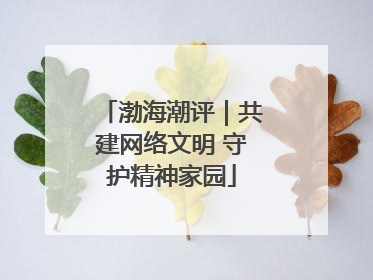 渤海潮评｜共建网络文明 守护精神家园