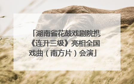 湖南省花鼓戏剧院携《连升三级》亮相全国戏曲（南方片）会演