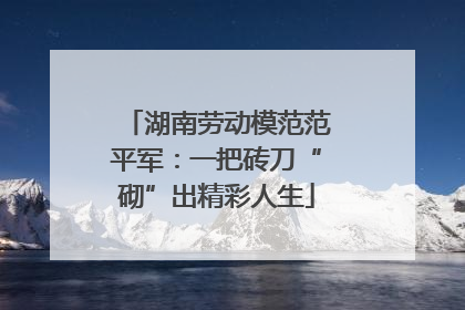 湖南劳动模范范平军：一把砖刀“砌”出精彩人生