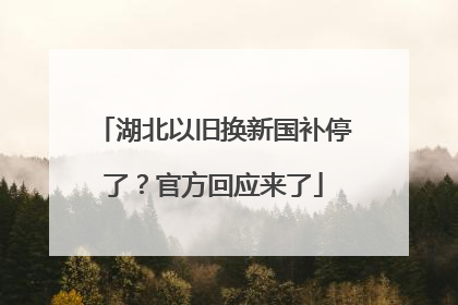湖北以旧换新国补停了？官方回应来了